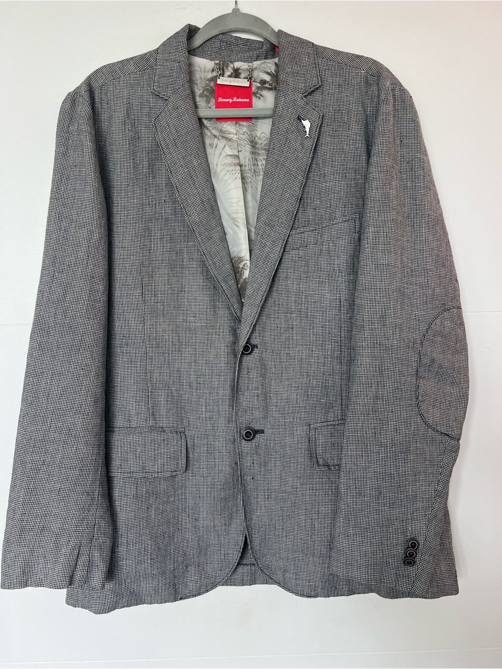 Tommy Bahama O’Brien Irish Linen Blazer NWT Mens M Navy Houndstooth T512360